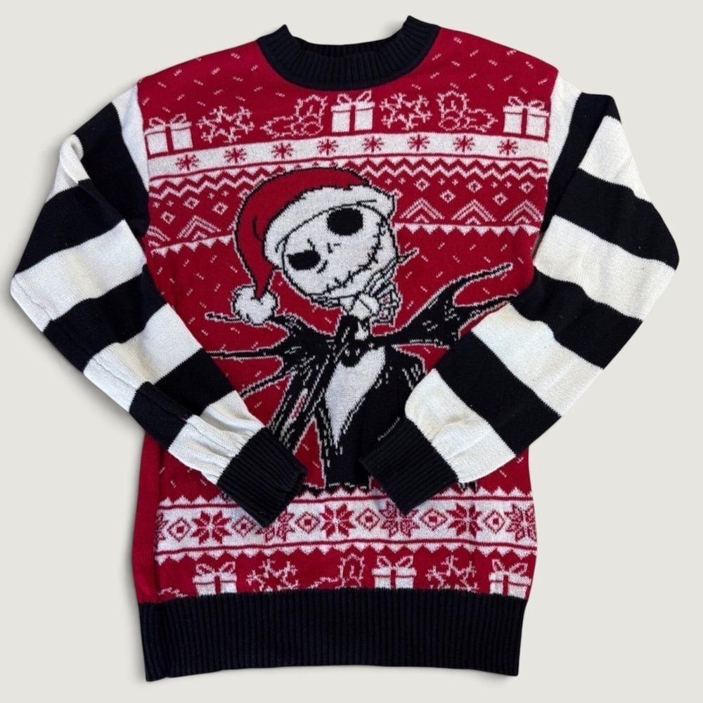 Disney Nightmare Before Christmas Sweater XXS Red Excellent Cotton Blend